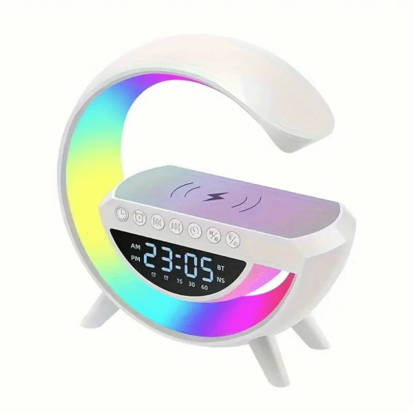 Multi-functional LED Clock Display Speaker G Lamp BT-3401 | Wireless Charging, Bluetooth MP3 Player, Night Light & Alarm Clock